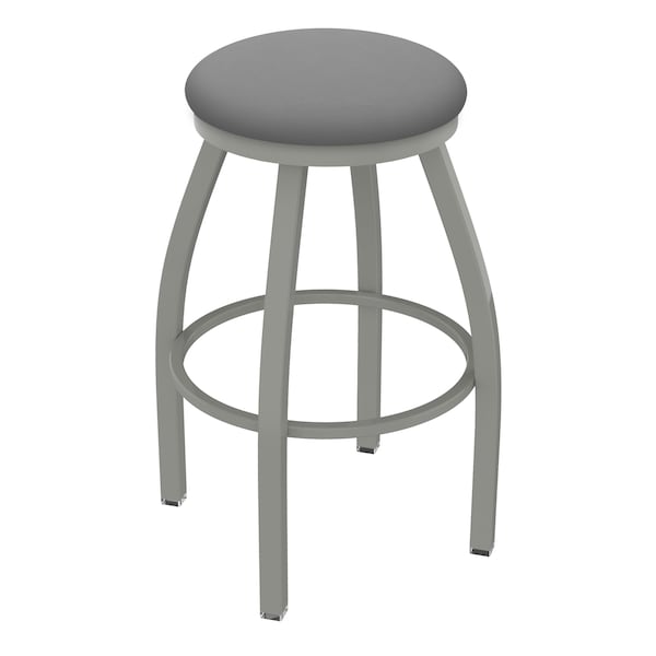 36" Swivel X-Tall Bar Stool, Nickel Finish, Canter Grey Seat